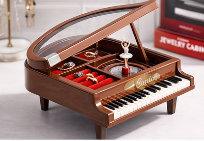 Luxury Musical Piano-Shaped Jewelry Cabinet